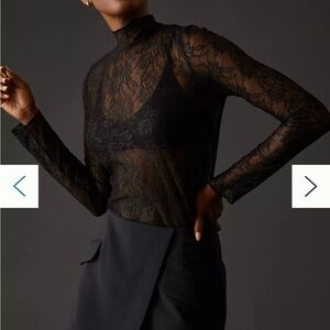 By Anthropologie Lace Layering Turtleneck